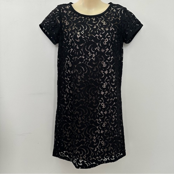LOFT Black Lace Sheath Mini Dress size 0 - Picture 1 of 5
